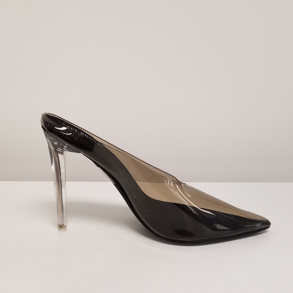 Cape Robbin Cinderella Black Mule Lucite Mule - Picture 6 of 7